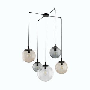 TK Lighting Černý závěsný lustr Esme pro žárovku 5x E27 TK4796 obraz