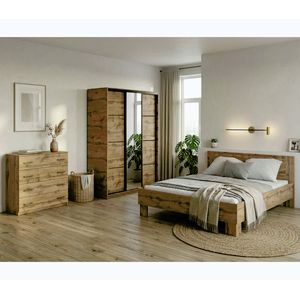 Ložnice NEJBY BARNABA PREMIUM 150K s postelí 160x200 cm s vyšším čelem, dub wotan obraz