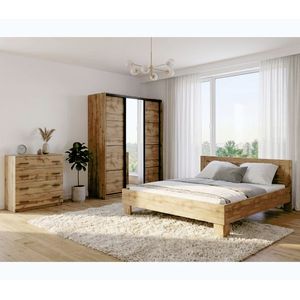 Ložnice NEJBY BARNABA PREMIUM 150K s postelí 180x200 cm s vyšším čelem, dub wotan obraz