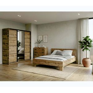 Ložnice NEJBY BARNABA PREMIUM 200K s postelí 160x200 cm s vyšším čelem, dub wotan obraz