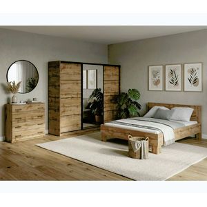 Ložnice NEJBY BARNABA PREMIUM 250K s postelí 160x200 cm s vyšším čelem, dub wotan obraz