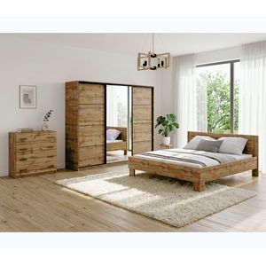 Ložnice NEJBY BARNABA PREMIUM 250K s postelí 180x200 cm s vyšším čelem, dub wotan obraz