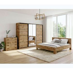 Ložnice NEJBY BARNABA PREMIUM 280K s postelí 180x200 cm s vyšším čelem, dub wotan obraz