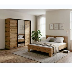 Ložnice NEJBY BARNABA PREMIUM 200 s postelí 160x200 cm s vyšším čelem, dub wotan obraz