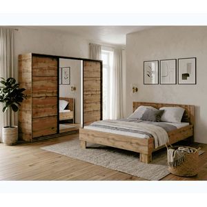 Ložnice NEJBY BARNABA PREMIUM 250 s postelí 160x200 cm s vyšším čelem, dub wotan obraz