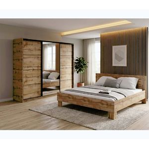 Ložnice NEJBY BARNABA PREMIUM 250 s postelí 180x200 cm s vyšším čelem, dub wotan obraz