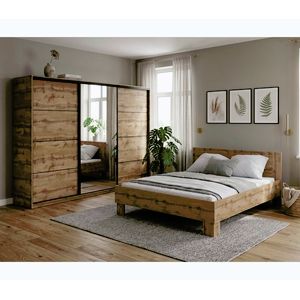 Ložnice NEJBY BARNABA PREMIUM 280 s postelí 160x200 cm s vyšším čelem, dub wotan obraz