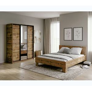 Ložnice NEJBY BARNABA PREMIUM 150 s postelí 160x200 cm s vyšším čelem, dub wotan obraz