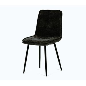 Jídelní židle PONDORUL, šedá látka, černé kovové nohy obraz