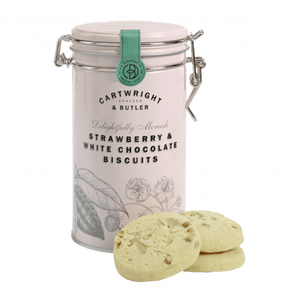Cartwright & Butler Sušenky s jahodami a bílou čokoládou, kovová dóza, 200 g 4466 obraz