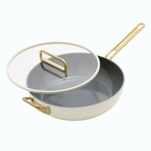 GreenPan Nepřilnavá keramická soté pánev s poklicí, Stanley Tucci, Ø 30 cm, krémová CC008982-004 obraz