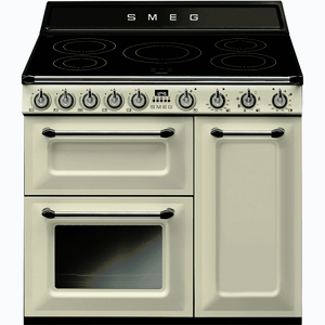 Smeg Varné centrum Victoria s indukční varnou deskou a 3 troubami, 90 x 60 cm, TR93, krémová TR93IP2 obraz