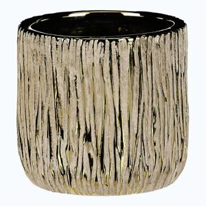 Keramický obal na květináč GILDED BARK, zlatá obraz
