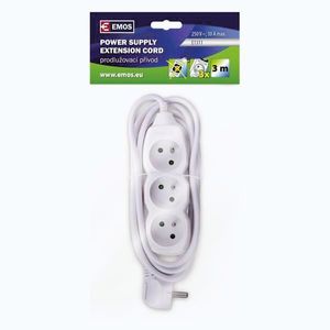 EMOS KABEL PRODLUŽOVACÍ 3 ZÁSUVKY 3 M, BÍLÁ obraz