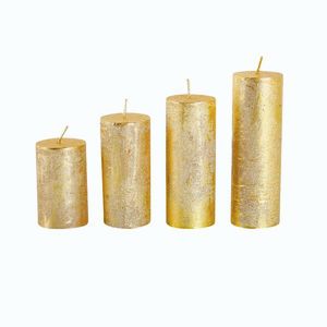 Rustikální adventní svíčka ø4cm PROVENCE 4ks zlatá obraz