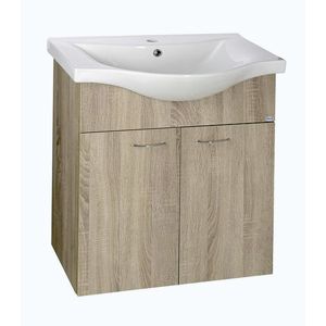 AQUALINE KERAMIA FRESH umyvadlová skříňka 60, 6x74x34cm, dub platin 50065 obraz