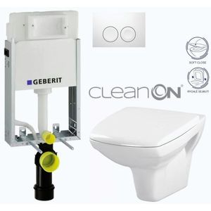 GEBERIT KOMBIFIXBasic vč. bílého tlačítka DELTA 21 + WC CERSANIT CLEANON CARINA + SEDÁTKO 110.100.00.1 21BI CA2 obraz
