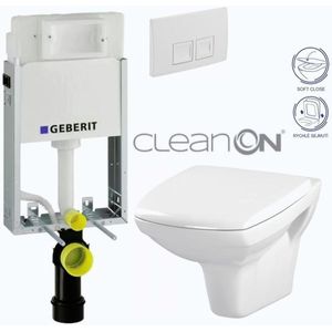 GEBERIT KOMBIFIXBasic vč. bílého tlačítka DELTA 50 + WC CERSANIT CLEANON CARINA + SEDÁTKO 110.100.00.1 50BI CA2 obraz