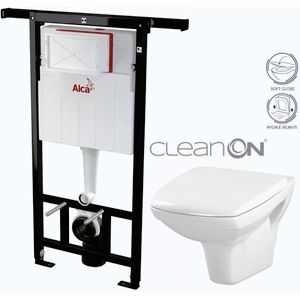 Předstěnový instalační systém bez tlačítka + WC CERSANIT CLEANON CARINA + SEDÁTKO AM102/1120 X CA2 obraz