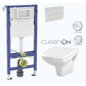 GEBERIT DuofixBasic s bílým tlačítkem DELTA51 + WC CERSANIT CLEANON CARINA + SEDÁTKO 458.103.00.2 51BI CA2 obraz