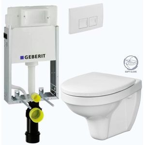 GEBERIT KOMBIFIXBasic vč. bílého tlačítka DELTA 50 + WC CERSANIT DELFI + SOFT SEDÁTKO 110.100.00.1 50BI DE2 obraz