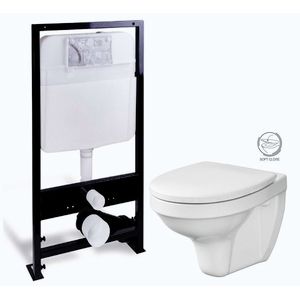PRIM předstěnový instalační systém bez tlačítka + WC CERSANIT DELFI + SOFT SEDÁTKO PRIM_20/0026 X DE2 obraz