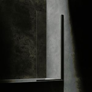 OMNIRES KINGSTON Jednokřídlá vanová zástěna, 70 cm černá mat / transparent /BLMTR/ XHE85BLTR obraz