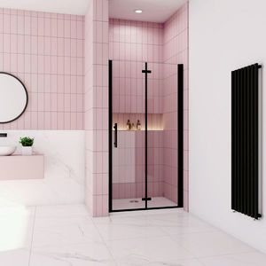 H K Sprchové dveře MELODY BLACK B8 110 zalamovací 109-112 x 195 SE-MELODYBLACKB8110SET obraz