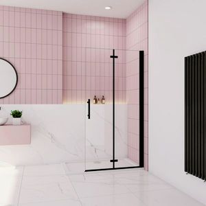 H K Zalamovací WALK-IN zástěna Melody Black WF1 106, 5x195, čiré sklo MELODYBLWF111 obraz