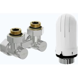 MEXEN/S G03 středová termostatická souprava pro radiátor DN50, úhlová 1/2"x16 mm, nikl W911-016-938-01 obraz