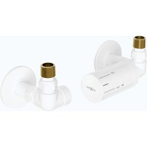 MEXEN/S G05 termostatická souprava pro radiátor + krycí rozeta R, bílá W903-958-904-20 obraz