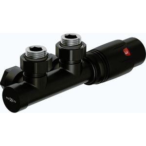 MEXEN/S G00 úhlová termostatická souprava pro radiátor, Duplex, DN50, černá W907-900-70 obraz