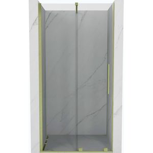 MEXEN/S Velar posuvné sprchové dveře 110, transparent, zlatá kartáčovaná 871-110-000-01-55 obraz