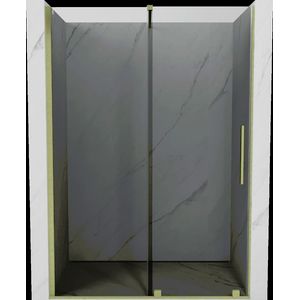 MEXEN/S Velar posuvné sprchové dveře 160, grafit, zlatá kartáčovaná 871-160-000-41-55 obraz