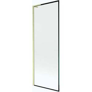 MEXEN/S Next L vanová zástěna FIX 70 x 150, černá vzor, zlatá kartáčovaná 895-070-000-03-70-55 obraz