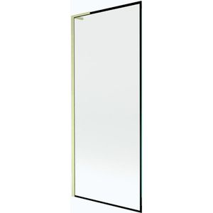 MEXEN/S Next L vanová zástěna FIX 80 x 150, černá vzor, zlatá kartáčovaná 895-080-000-03-70-55 obraz