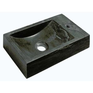 SAPHO BLOK kamenné umývátko 40x22cm, baterie vpravo, antracit 2401-28 obraz