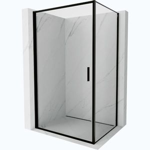 MEXEN/S Exo sprchový kout dveře křídlové 95 x 80, transparent, černá 817-095-080-70-00 obraz