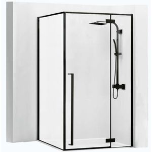 REA/S Sprchový kout Fargo matná černá 80x100 s bílou sprchovou vaničkou Savoy KPL-K4906 obraz