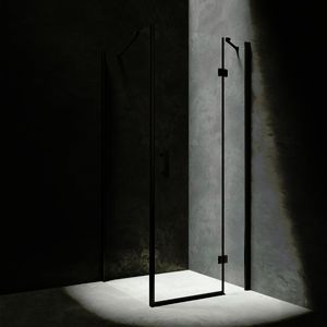 OMNIRES MANHATTAN obdélníkový sprchový kout s křídlovými dveřmi, 80 x 100 cm černá mat / transparent /BLMTR/ MH8010BLTR obraz