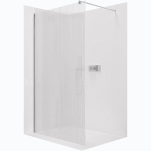 CERANO Sprchová zástěna Walk-in Onyx Round L/P 8 mm kulatá vzpěra chrom, rýhované sklo 90x200 CER-8050BD326 obraz