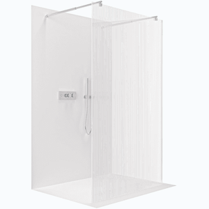 CERANO Sprchová zástěna Walk-in Onyx Duo L/P 8 mm kulatá vzpěra chrom, rýhované sklo 80x200 CER-8050BD2263 obraz