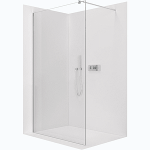 CERANO Sprchová zástěna Walk-in Onyx Round L/P 8 mm kulatá vzpěra chrom, transparentní sklo 90x200 CER-DY101-90-200 obraz