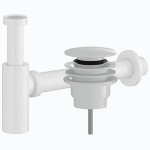 CERANO Sifon umyvadlový plast DN40/300mm s výpustí click-clack univerzální plast bílá lesklá CER-978875 obraz