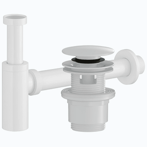 CERANO Sifon umyvadlový plast DN40/300mm s výpustí click-clack s přepadem plast 35/50mm bílá lesklá CER-978889 obraz