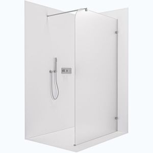 CERANO Sprchová zástěna Walk-in Orbis Round Pravá 8 mm kulatá vzpěra chrom, mléčné sklo 130x200 CER-999945 obraz