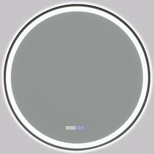 CERANO Koupelnové LED zrcadlo Rivo, kovový rám černá matná Ø 60 CER-NT8232A60 obraz
