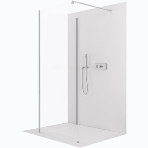 CERANO Sprchová zástěna Walk-in Onyx Corner Round L/P 8 mm kulatá vzpěra chrom, transparentní sklo 120x90x200 CER-8050BD71704 obraz