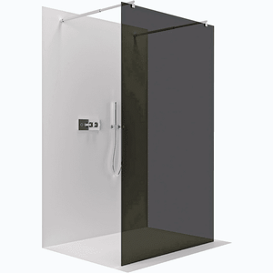 CERANO Sprchová zástěna Walk-in Onyx Duo L/P 10 mm kulatá vzpěra chrom, grafitové sklo 160x200 CER-8050BD71711 obraz