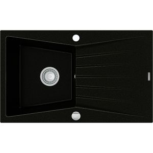 MEXEN Cesar granitový dřez 1-mísa dřez s odkapávač 775x470 mm, černá 6514771010-77 obraz